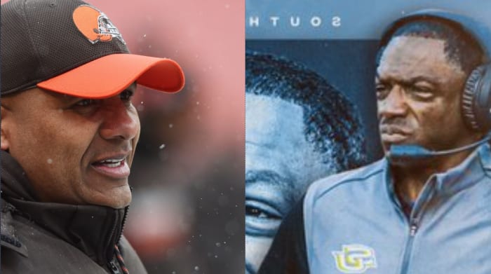 Hue Jackson and Eric Dooley